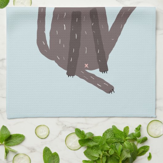 猫のおもしろいユーモア キッチンタオル (折り畳み)