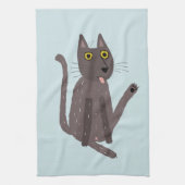 猫のおもしろいユーモア キッチンタオル (縦)