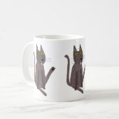 猫のおもしろいユーモア コーヒーマグカップ (正面左)