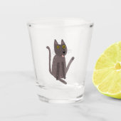 猫のおもしろいユーモア ショットグラス (正面)