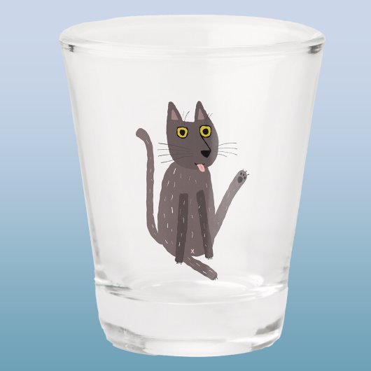 猫のおもしろいユーモア ショットグラス