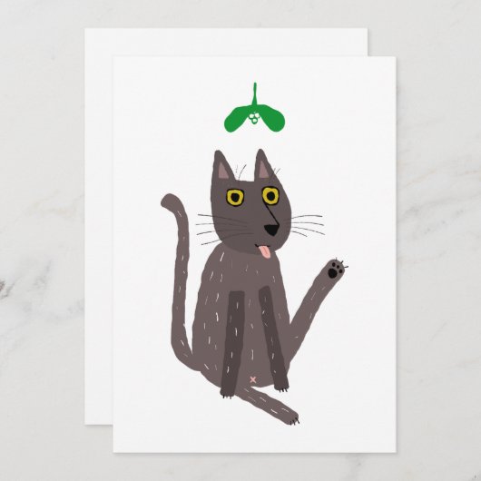 猫のおもしろいユーモア シーズンカード (正面/裏面)