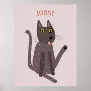猫のおもしろいユーモア ポスター