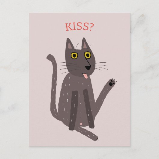 猫のおもしろいユーモア ポストカード (正面)