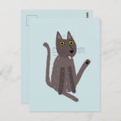 猫のおもしろいユーモア ポストカード (正面/裏面)