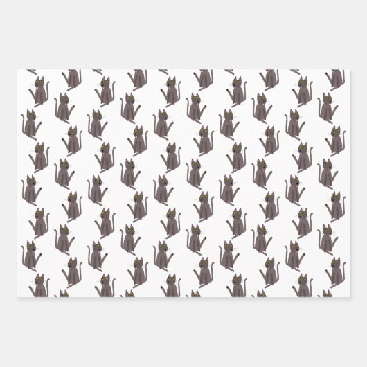 猫のおもしろいユーモア ラッピングペーパーシート (正面2)