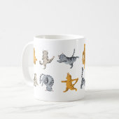 猫のおもしろいヨガポーズ コーヒーマグカップ (正面左)