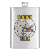 猫のおもしろいラーメン食べ猫好きペットオーナー フラスク (正面)