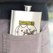 猫のおもしろいラーメン食べ猫好きペットオーナー フラスク (インサイチュ)