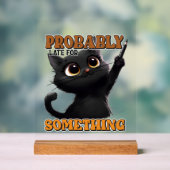 猫のおもしろいワードアート アクリルサイン (ニュートラル)