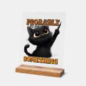 猫のおもしろいワードアート アクリルサイン (傾斜)