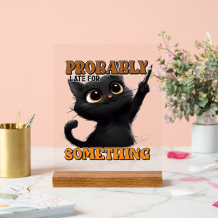 猫のおもしろいワードアート アクリルサイン