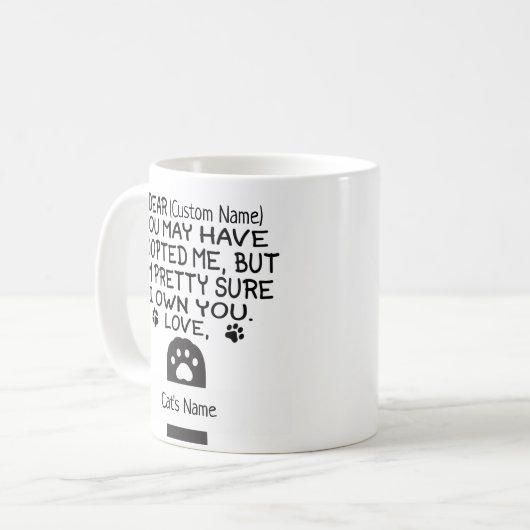 猫のおもしろい名前をカスタムすると猫の名前 コーヒーマグカップ (正面左)