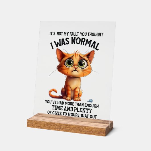 猫のおもしろい嫌みを言う言葉アートではない アクリルサイン (傾斜)