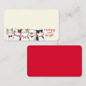 猫のおもしろい季節が休みにメリー プレイスカード (正面/裏面)