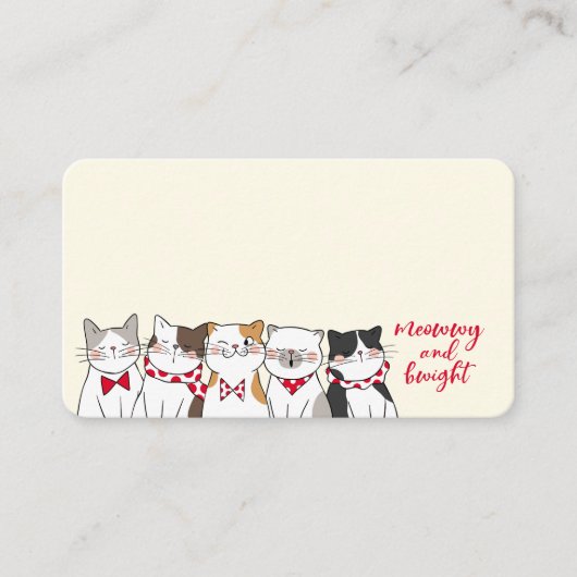 猫のおもしろい季節が休みにメリー プレイスカード (正面)