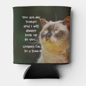 猫のおもしろい引用文があなたを見上げる 缶クーラー (正面)