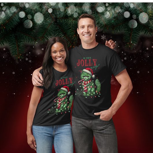 猫のおもしろい気難しいクリスマス Tシャツ