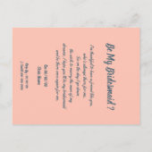 猫のおもしろい花嫁は私のbridesmaid/メイド・オブ・オーナー(花嫁付き添い人)inv インビテーションポストカード (裏面)