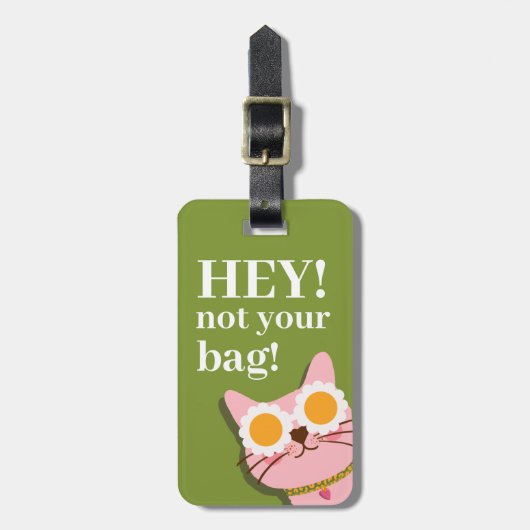 猫のおもしろい荷物パーソナライズされたタグ ラゲッジタグ (正面縦)