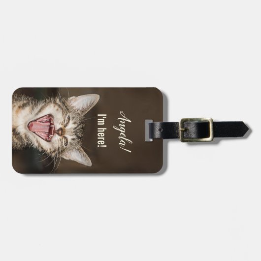 猫のおもしろい荷物ユーモアのあるタグ ラゲッジタグ (正面横)