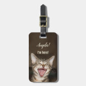 猫のおもしろい荷物ユーモアのあるタグ ラゲッジタグ (正面縦)