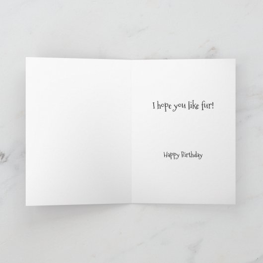 猫のおもしろい誕生日挨拶 カード (内部)