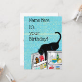 猫のおもしろい誕生日9人のライフカード カード (正面/裏面インサイチュ)