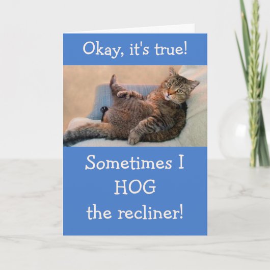 猫のおもしろい誕生日 カード (正面)