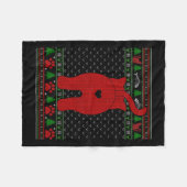 猫のおもしろい醜いクリスマスセーター家族のマッチングX フリースブランケット (正面(横))