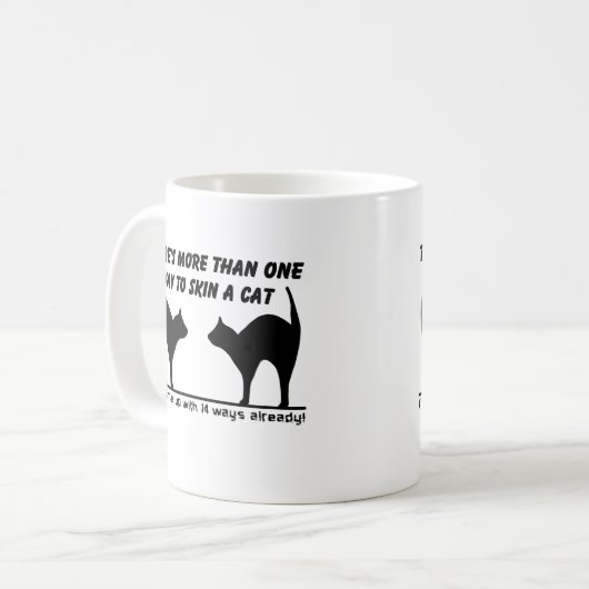 猫のおもしろマグカップのユーモアの皮を剥いで下さい コーヒーマグカップ (正面左)