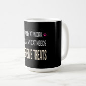 猫のおやつ代がかさむので働いてるのさ コーヒーマグカップ (正面右)