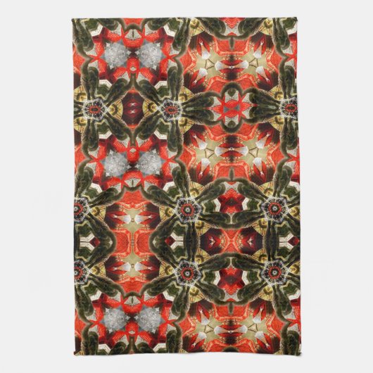 猫のお尻の万華鏡のように千変万化するパターン キッチンタオル (縦)