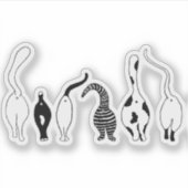 猫のお尻カスタムカットのビニールのシール シール (正面)