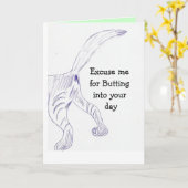 猫のお尻カード カード (黄色い花)