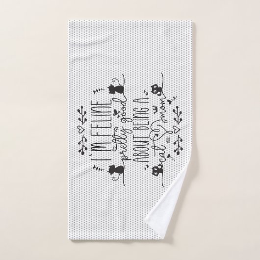 猫のお母さかわいらしんが可愛い バスタオルセット (ハンドタオル)