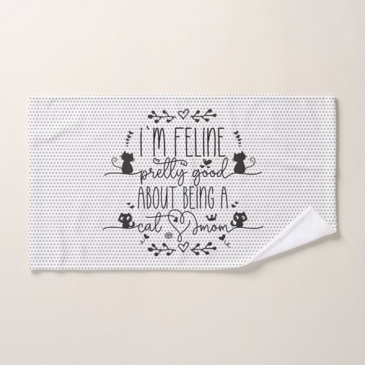 猫のお母さかわいらしんが可愛い バスタオルセット (ハンドタオル)