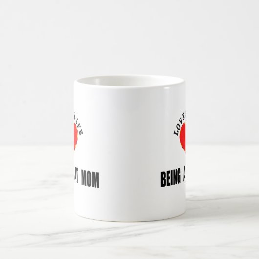 猫のお母さんがある愛情のある生命 コーヒーマグカップ (中央)