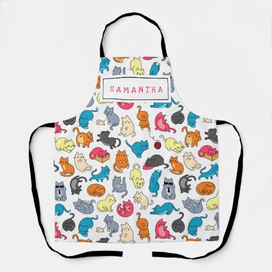 猫のお母さんにかわいい猫好きパーソナライズされたプレゼント エプロン (正面)