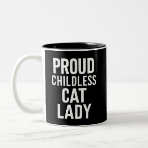 猫のお母さんのための子供のいない猫の奥さん 女性のための猫の奥さん ツートーンマグカップ