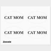 猫のお母さんのステッカー 楕円形シール (シート)