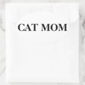 猫のお母さんのステッカー 楕円形シール (バッグ)