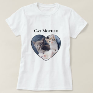猫のお母さんの日、ハートの中の写真 Tシャツ