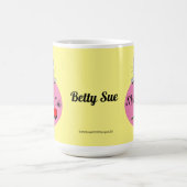 猫のお母さん赤いバラがかわいいグレー猫 コーヒーマグカップ (中央)