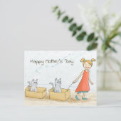 『猫のお母さん、お母さん幸せな日』 ポストカード (スタンド正面)