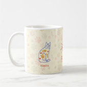 猫のお洒落アートパターン コーヒーマグカップ (左)