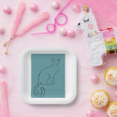 猫のお洒落スケッチ ペーパープレート (パーティー)