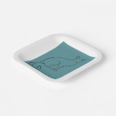 猫のお洒落スケッチ ペーパープレート (傾斜あり)