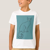 猫のお洒落スケッチ Tシャツ (正面)