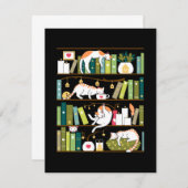 猫のお洒落書棚 サンキューカード (正面/裏面)